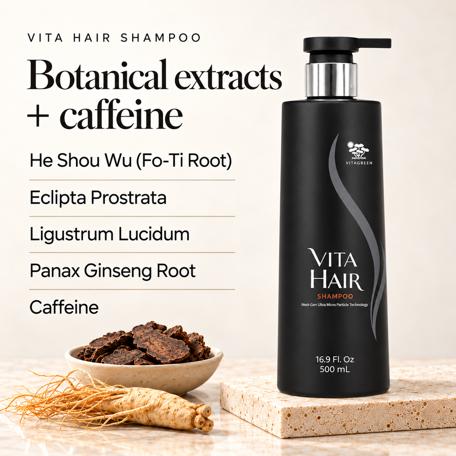 The five featured ingredients in Vita Hair Shampoo