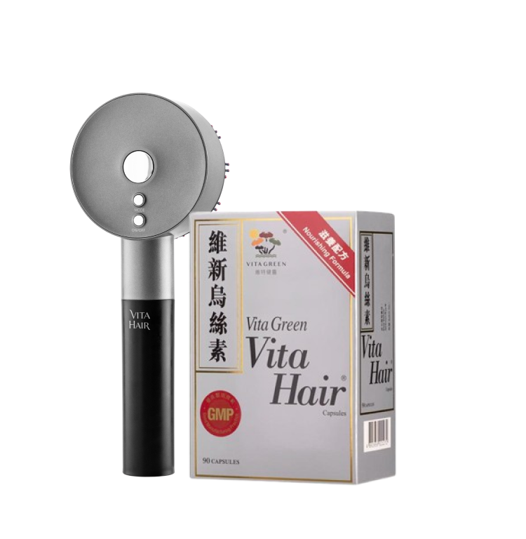 Vita Hair Nano Hair Brush Duo Haircare Set - Vita Green SG