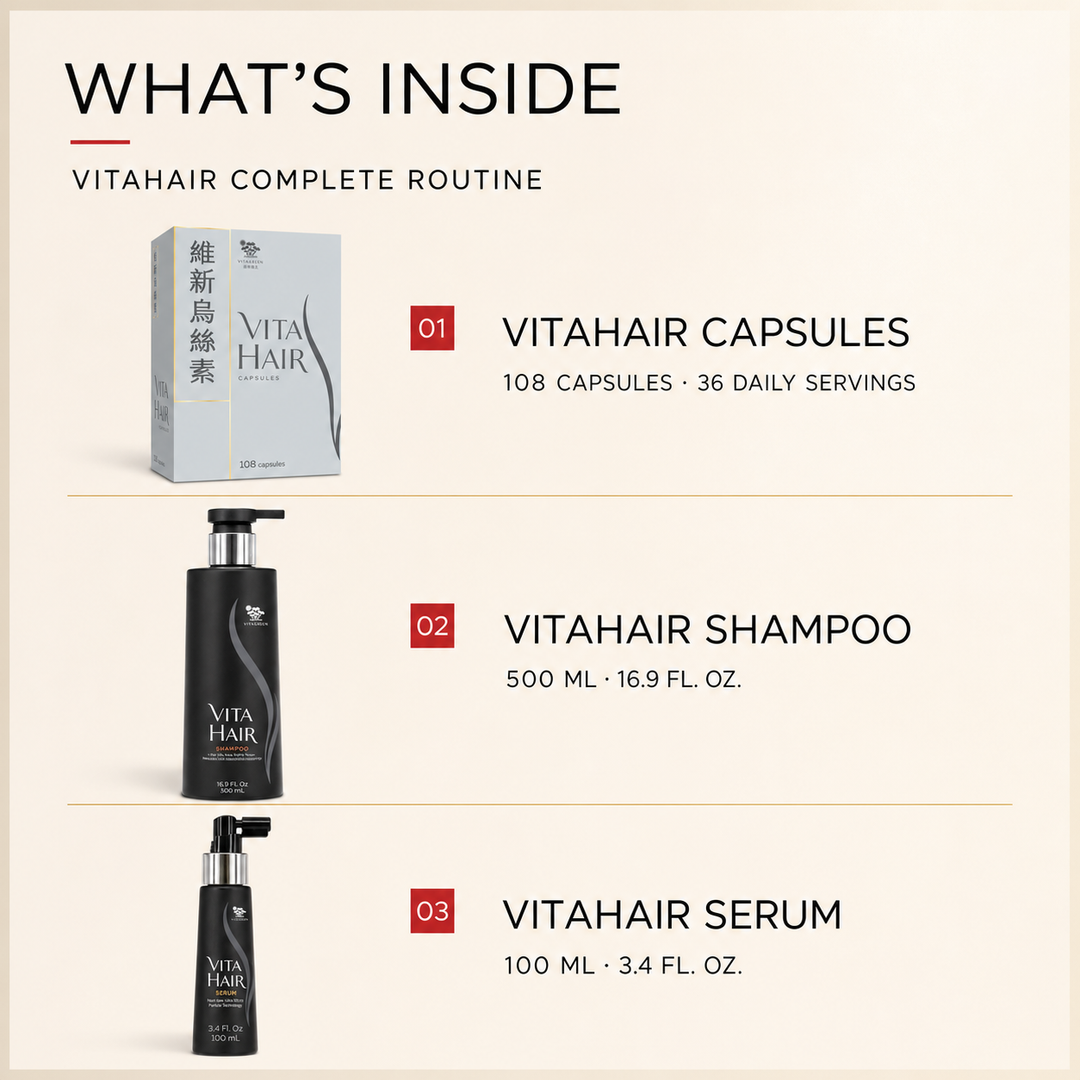 SG61 🇸🇬- VitaHair Complete Routine Set — Capsules, Shampoo & Serum