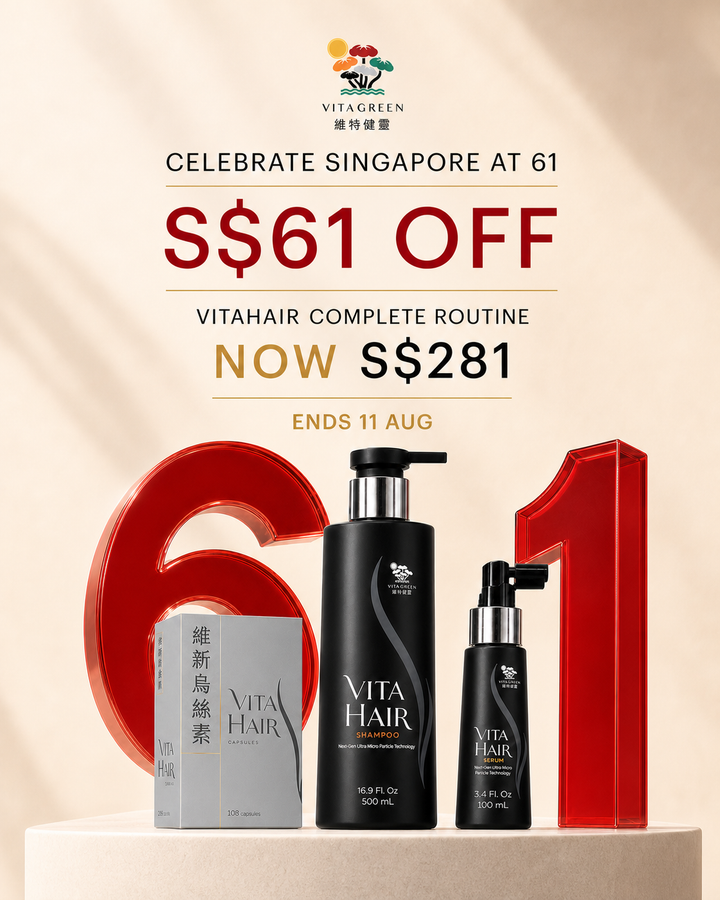 SG61 🇸🇬- VitaHair Complete Routine Set — Capsules, Shampoo & Serum